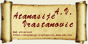 Atanasije Vraštanović vizit kartica